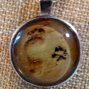 Footprints and paw prints Cabochon Necklace